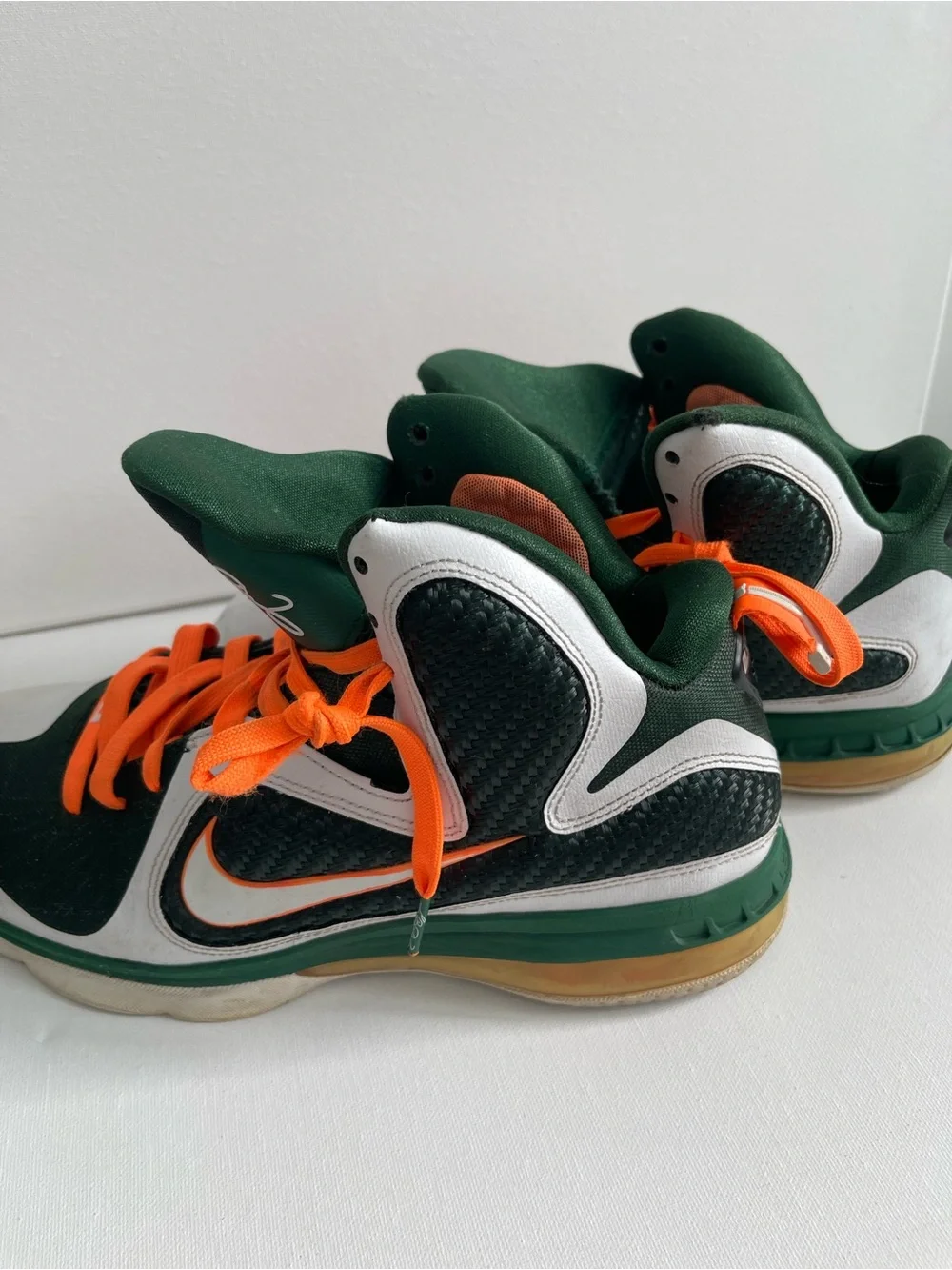 Nike Kids Green and Orange High-Top Sneakers